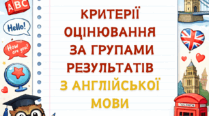 Критерії оцінювання за групами результатів з англійської мови 4 ГР