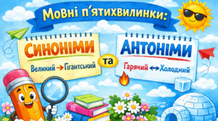 Мовні п’ятихвилинки: синоніми та антоніми