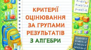 Критерії оцінювання за групами результатів з алгебри