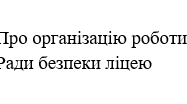Наказ "Про організацію роботи Ради безпеки ліцею"