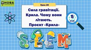 Урок 20. "Сила гравітації. Крила. Чому вони літають.  Проєкт «Крила»". STEM 5 клас
