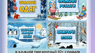 Зимові лексичні теми: Одяг, Зимуючі птахи, Зимові розваги, тварини холодних країн