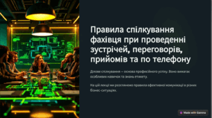 Правила спілкування фахівця: зустрічі, переговори, прийоми та телефонний етикет