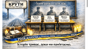 ПОСТЕР ДО ДНЯ ПАМ'ЯТІ ГЕРОЇВ КРУТ 29 СІЧНЯ