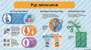 Інфографіка до уроку української мови у 6 класі " Рід іменників"