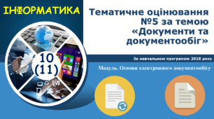 10-11 клас Тематичне оцінювання №5 за темою «Документи та документообіг»