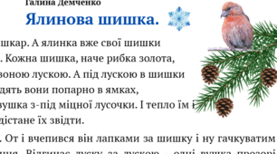 Робота з літературним твором.  "Ялинова шишка"  Г. Демченко
