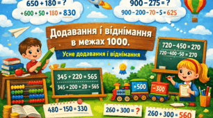 Діагностувальна  робота №5   "Додавання і віднімання в межах 1000. Усне додавання і віднімання"