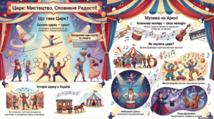 Презентація з мистецтва (компонент Музичне мистецтво) до теми "Цирк — мистецтво, сповнене радості." (5 клас)