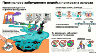 Небезпечність зливів промислових відходів у водоймища. Небезпека купання у забруднених водоймищах.
