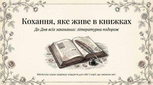 «Кохання, яке живе в книжках» — стенд-презентація до Дня всіх закоханих (PDF, 11 аркушів)
