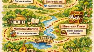 Карта квесту "Дорогою на День народження Кобзаря"