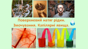 Презентація  "Поверхневий натяг рідини. Змочування. Капілярні явища"