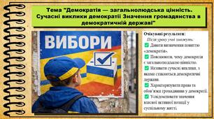Демократія — загальнолюдська цінність. Сучасні виклики демократії Значення громадянства в демократичній державі. Громадянська освіта. 7 клас. До модельної програми Пометун О.