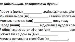 Тренувальні вправи до теми "Займенник"