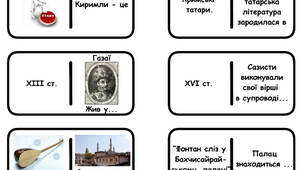 Українці та кримські татари 8 клас. Літературне доміно за темами: "Давня кримськотатарська література" та "Творчість В. Рутківського"
