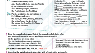 Articles & Determiners: a/an, the, each, another, other, both, all Prepare 7. Unit 10