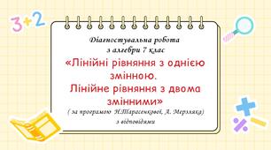 Діагностувальна робота за групами результатів з алгебри 7 клас “Лінійні рівняння з однією змінною. Лінійне рівняння з двома змінними”
