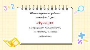 Діагностувальна робота за групами результатів з алгебри 7 клас “Функція”