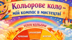 "Кольорове коло - мій компас в мистецтві" (плакат+велика розмальовка). НУШ.