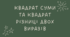 16 Квадрат суми та квадрат різниці двох виразів