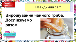 Презентація до уроку ЯДС в 4 класі " Вирощування чайного гриба. Досліджуємо разом"