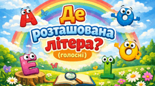Дидактична гра "Де розташована літера?" (голосні)