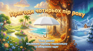 Пори року зустрічаються. Одяг для різних пір року. Малювання парасольок «Чотири пори року» .