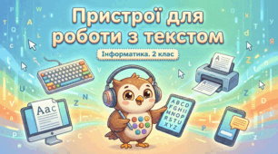 Урок 10. Пристрої для роботи з текстом. Інформатика 2 клас