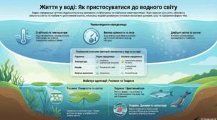 Матеріал до уроку "Які умови існування у водному середовищі. Водне середовище і пристосування до його умов рослин і тварин.