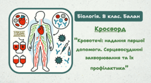 Кросворд "Кровотечі: надання першої допомоги. Серцевосудинні захворювання та їх профілактика"