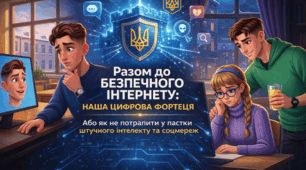 «Разом до безпечного Інтернету 2026. як не потрапити у пастки штучного інтелекту та соцмереж» презентація PPTX для редагування з наголосами