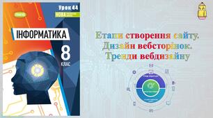 8 клас 44 урок НУШ. Етапи створення сайту. Дизайн вебсторінок. Тренди вебдизайну