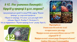 § 42. Яке значення бактерій і вірусів у природі й для людини?
