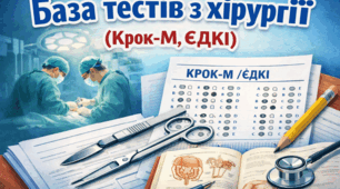 Повна база тестів з відповідями "Медсестринство в хірургії" Крок-М (ЄДКІ)