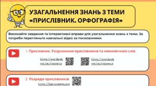 Аркуш завдань з теми "Узагальнення знань з теми «Прислівник. Орфографія»". 7 клас НУШ