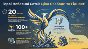 Інфографіка "Герої Небесної Сотні: Ціна Свободи та Гідності" до Дня памяті Героїв Небесної Сотні - 20 лютого