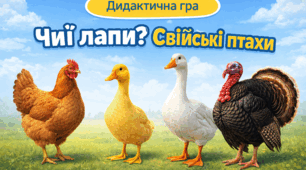 Дидактична гра "Чиї лапи? Свійські птахи"