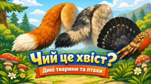 Дидактична гра "Чий це хвіст? Дикі тварини та птахи"