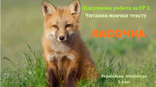 Підсумкова робота за ГР 2. Читання мовчки тексту "Ласочка"