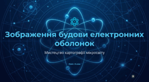 Зображення будови електронних оболонок атомів.