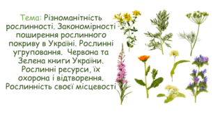 Різноманітність рослинності.  Закономірності поширення рослинного покриву України