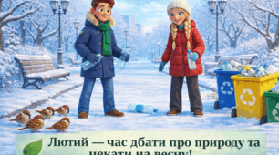 Лютий — час дбати про природу та чекати на весну — редагована PPTX презентація з наголосами для спільного читання та обговорення