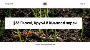 Презентація "Плоскі, Круглі й Кільчасті черви"
