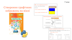 Створення графічних зображень на вікні у Python | 7 клас | презентація + робочий аркуш