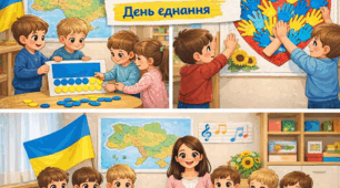 🇺🇦 Конспект заняття до Дня єднання  Тема: «Ми разом — ми сильні!» Вік: 4–5 років (середня група) Тип заняття: інтегроване (мовлення + соціум + математика + дослідницька діяльність + аплікація)