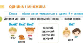 Однина і множина прикметників