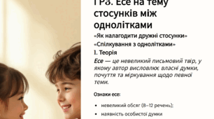 ГР3. Есе на тему стосунків між однолітками.