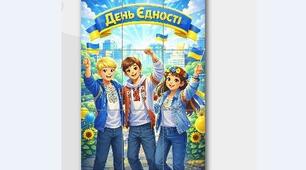 Постер "День Єдності" до дня єднання України 9 арк вертик. 50х80  та 4 арк 40х55