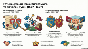 Гетьманування Івана Виговського. Поділ Гетьманщини. Початок Руїни.